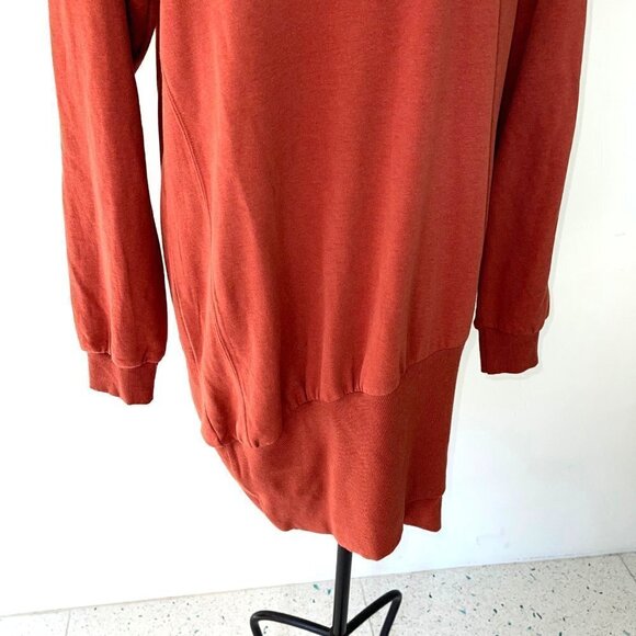 Young Fabulous & Broke Turtleneck Sweater Dress Large Asymmetrical Zipper Orange - Picture 8 of 13